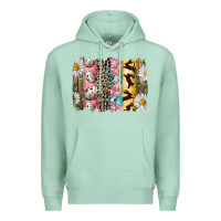 Seafoam Easter Brushstroke With Quail Eggs Daisy And Bunny Premium Hoodie - RanaPortraitStore