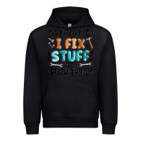 Black thats what i do i fix stuff and i know things Urban Hoodie - MaliasSmallBusiness