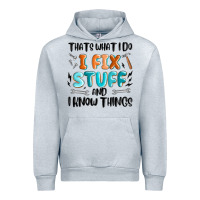 Heather Grey thats what i do i fix stuff and i know things Urban Hoodie - MaliasSmallBusiness
