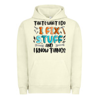Pigment Pistachio thats what i do i fix stuff and i know things Urban Hoodie - MaliasSmallBusiness