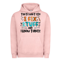 Pigment Salmon thats what i do i fix stuff and i know things Urban Hoodie - MaliasSmallBusiness