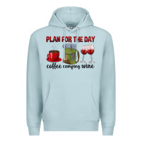 Blue Mist Plan for the day coffee camping wine Premium Hoodie - texasbilliewilder