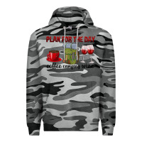 Slate Camo Plan for the day coffee camping wine Premium Hoodie - texasbilliewilder