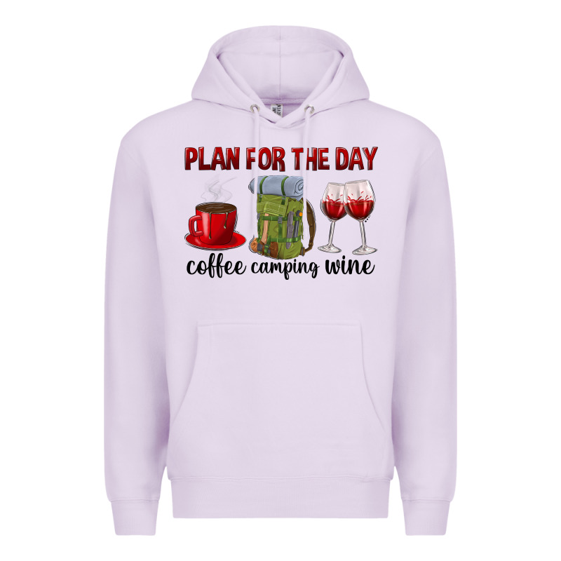Plan For The Day Coffee Camping Wine Premium Hoodie by texasbilliewilder | Teevron