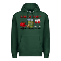 Sports Green Plan for the day coffee camping wine Premium Hoodie - texasbilliewilder