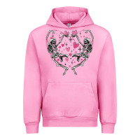Fuchsia Pink valentines day skeleton Urban Hoodie - MaliasSmallBusiness