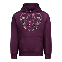 Mauve Wine valentines day skeleton Urban Hoodie - MaliasSmallBusiness
