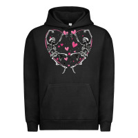 Pigment Black valentines day skeleton Urban Hoodie - MaliasSmallBusiness