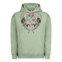 Pigment Oil Green valentines day skeleton Urban Hoodie - MaliasSmallBusiness