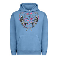 Pigment Pebble Blue valentines day skeleton Urban Hoodie - MaliasSmallBusiness