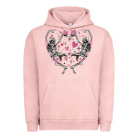 Pigment Salmon valentines day skeleton Urban Hoodie - MaliasSmallBusiness