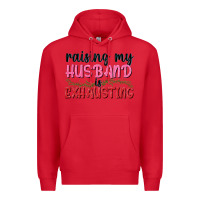 Red Raising my husband is exhausting Premium Hoodie - texasbilliewilder