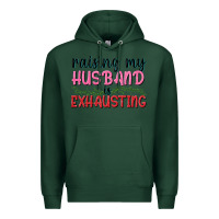 Sports Green Raising my husband is exhausting Premium Hoodie - texasbilliewilder