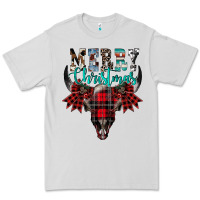 Dove Grey merry christmas bull skull Premium Tee - CowhideDigitalArt