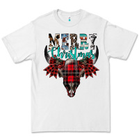 White merry christmas bull skull Premium Tee - CowhideDigitalArt