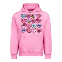 Fuchsia Pink valentines candy hearts Urban Hoodie - MaliasSmallBusiness