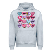 Heather Grey valentines candy hearts Urban Hoodie - MaliasSmallBusiness