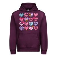 Mauve Wine valentines candy hearts Urban Hoodie - MaliasSmallBusiness