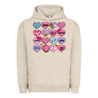 Pigment French Oak valentines candy hearts Urban Hoodie - MaliasSmallBusiness