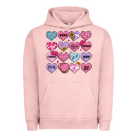 Pigment Salmon valentines candy hearts Urban Hoodie - MaliasSmallBusiness