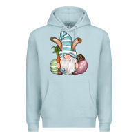 Blue Mist Easter Bunny Gnomes with Egg and Carrot Premium Hoodie - RanaPortraitStore
