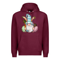 Burgundy Easter Bunny Gnomes with Egg and Carrot Premium Hoodie - RanaPortraitStore