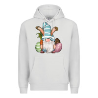 Dove Grey Easter Bunny Gnomes with Egg and Carrot Premium Hoodie - RanaPortraitStore