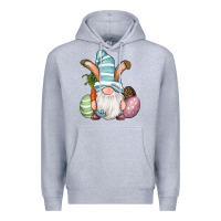 Heather Grey Easter Bunny Gnomes with Egg and Carrot Premium Hoodie - RanaPortraitStore