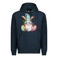 Navy Easter Bunny Gnomes with Egg and Carrot Premium Hoodie - RanaPortraitStore