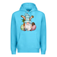 Ocean Blue Easter Bunny Gnomes with Egg and Carrot Premium Hoodie - RanaPortraitStore