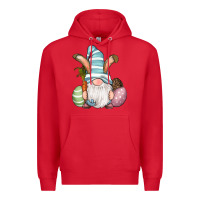 Red Easter Bunny Gnomes with Egg and Carrot Premium Hoodie - RanaPortraitStore