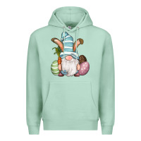 Seafoam Easter Bunny Gnomes with Egg and Carrot Premium Hoodie - RanaPortraitStore