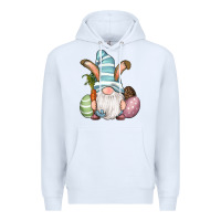 White Easter Bunny Gnomes with Egg and Carrot Premium Hoodie - RanaPortraitStore
