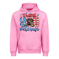 Fuchsia Pink thank you veteran Urban Hoodie - MaliasSmallBusiness