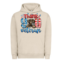 Pigment French Oak thank you veteran Urban Hoodie - MaliasSmallBusiness