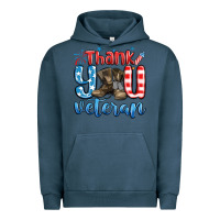 Pigment Midnight Navy thank you veteran Urban Hoodie - MaliasSmallBusiness