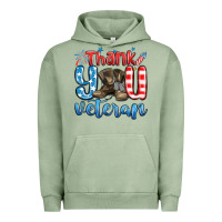 Pigment Oil Green thank you veteran Urban Hoodie - MaliasSmallBusiness