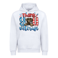 White thank you veteran Urban Hoodie - MaliasSmallBusiness