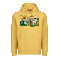 Antique Gold Sheep coffee cups Premium Hoodie - texasbilliewilder