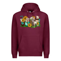 Burgundy Sheep coffee cups Premium Hoodie - texasbilliewilder
