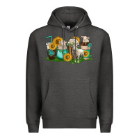 Charcoal Heather Sheep coffee cups Premium Hoodie - texasbilliewilder