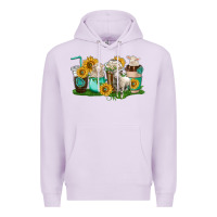 Lilac Sheep coffee cups Premium Hoodie - texasbilliewilder