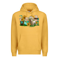 Mustard Sheep coffee cups Premium Hoodie - texasbilliewilder