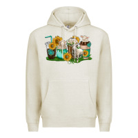 Oatmeal Heather Sheep coffee cups Premium Hoodie - texasbilliewilder