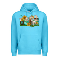 Ocean Blue Sheep coffee cups Premium Hoodie - texasbilliewilder