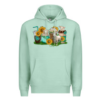 Seafoam Sheep coffee cups Premium Hoodie - texasbilliewilder