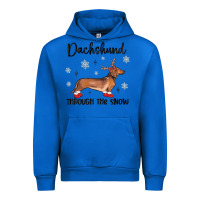 Cobalt dachshund through the snow Urban Hoodie - MaliasSmallBusiness