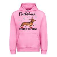 Fuchsia Pink dachshund through the snow Urban Hoodie - MaliasSmallBusiness