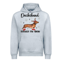 Heather Grey dachshund through the snow Urban Hoodie - MaliasSmallBusiness