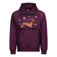 Mauve Wine dachshund through the snow Urban Hoodie - MaliasSmallBusiness